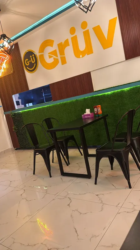 Seating inside Grüv, Bahria Town at Grüv, Bahria Town Lahore